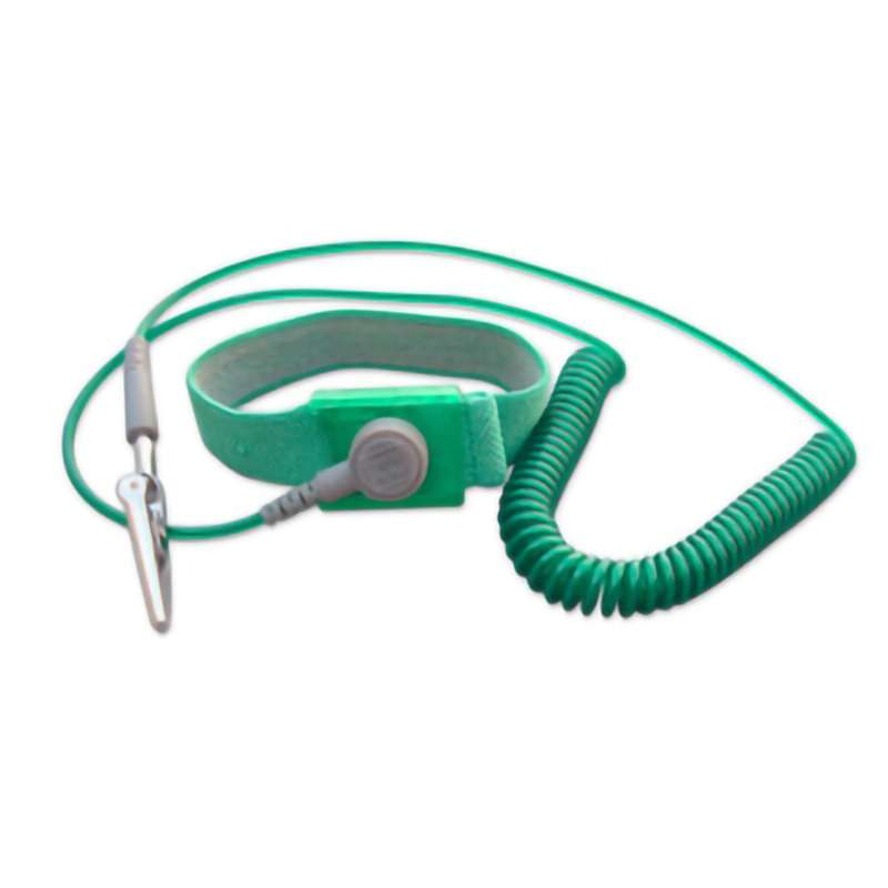 Wrist Strap, Superior, 1/8" (4mm) Snap, 12 ft. Cord, Green